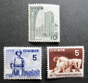 Japan 1952 Stamps #565, 567-68 MNH CV $33