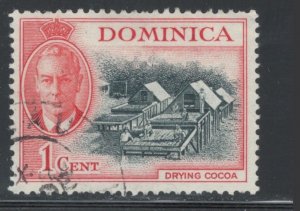 Dominica 1951 King George VI & Drying Cocoa 1c Scott # 123 Used