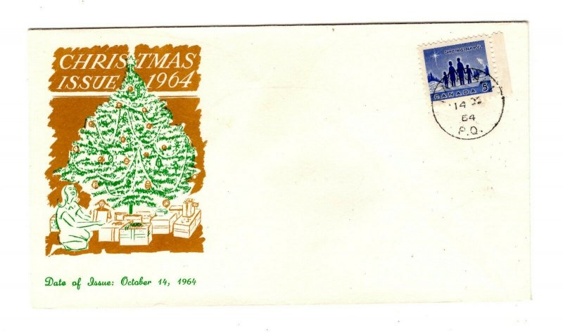 Canada 1964 Christmas #435 FDC Personal B cachet unaddressed CDS