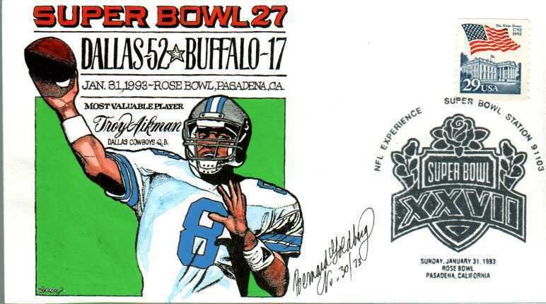 BERNARD GOLDBERG HAND PAINTED Super Bowl 27 Dallas 52 Buffalo 17