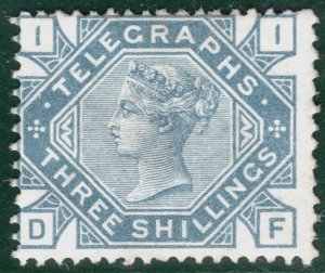 GB QV TELEGRAPH Stamp SG.T11 3s Slate-Blue Plate 1 (1877) Mint MNG c£175- SBR99