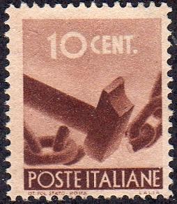 Italy 463 - Unused-NG - 10c Breaking Chain (1945) (2)