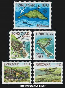 Faroe Islands Scott 31-35 Mint never hinged.