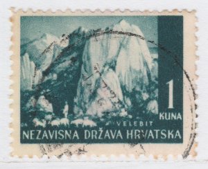 1941 Croatia Pictorial Designs 1k Used Stamp A19P11F617-