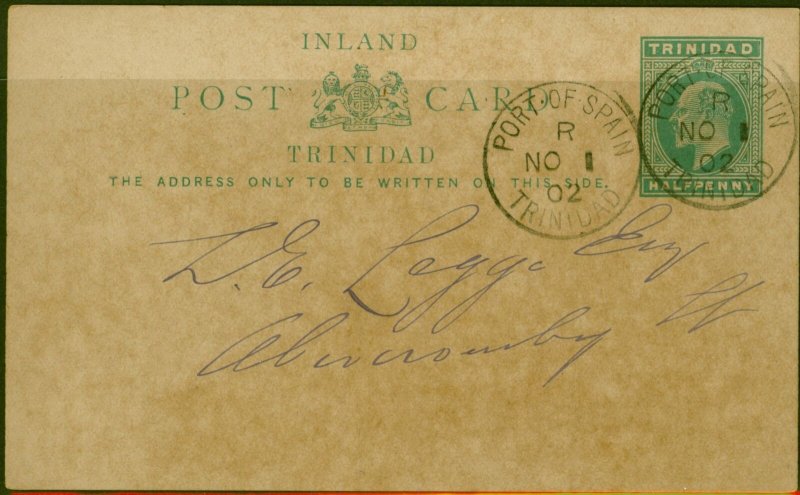 Trinidad 1902 1/2d Business Postcard Fine & Attractive 