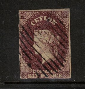 Ceylon #6a Used With Internal Tear At O