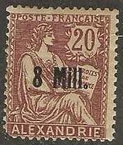 French Offices in Alexandria 37, mint, hinge remnant, toned, 1921.  (f233)