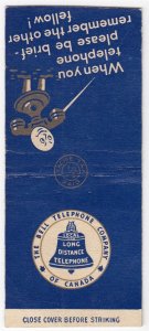 Canada Revenue 1/5¢ Excise Tax Matchbook THE BELL TELEPHONE COMPANY