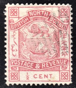 North Borneo Scott 35a magenta  VF CTO. Genuine.