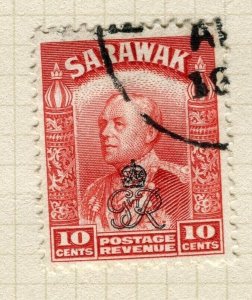 SARAWAK; 1947 early C. Brooke Crown Colony issue fine used 10c. value