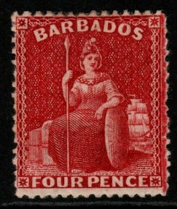 BARBADOS SG78 1881 4d CRIMSON-LAKE MTD MINT