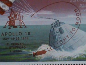 ​MANAMA-AIRMAIL-1969- APOLLO 10- RETURN FROM THE MOON WITH 3 HEROES MNH S/S-VF