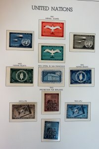 United Nations P.O. Fresh Mint NH 1951 to 1969 Stamp Collection