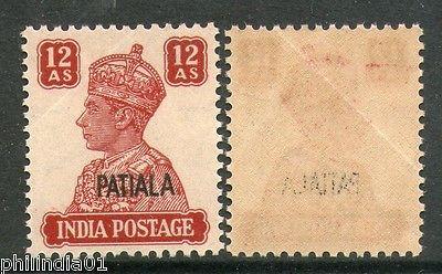 India PATIALA State KG VI 12As Postage SG-115 / Sc 114 Cat. £35 MNH