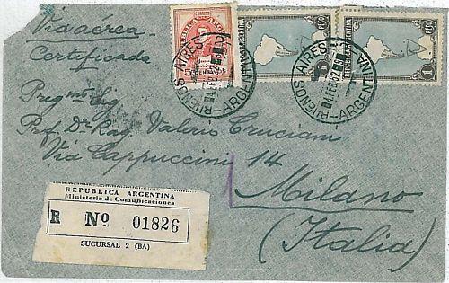 ARGENTINA - POSTAL HISTORY: COVER to ITALY 1952