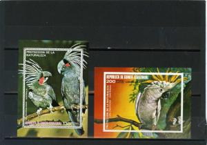 EQUATORIAL GUINEA FAUNA/BIRDS OF AUSTRALIA 2 S/S PERF.& IMPERF.MNH 