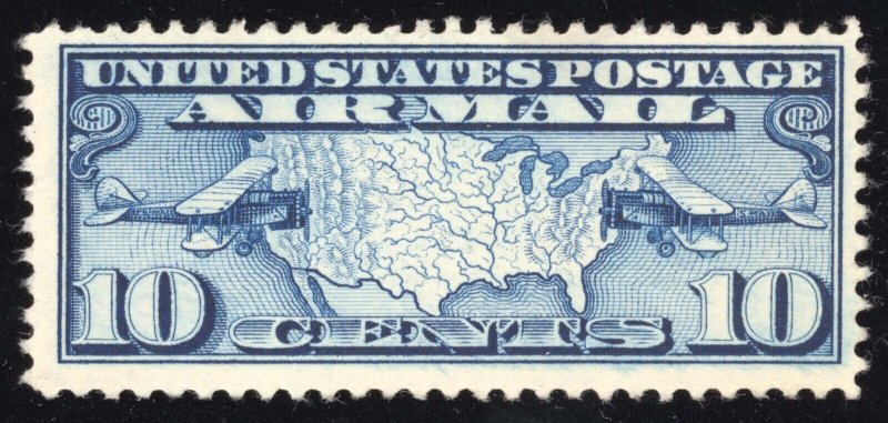 US Scott C7 Mint NG 10c dark blue Airmail 1926 Lot T574 bhmstamps