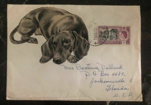 1962 Hamilton Bermuda Cover To Jacksonville FL USA Dog Cachet