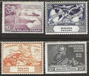 Penang  Sc. 23-26  mint, hinge remnants.  Complete set. 1949  UPU.  (P455)