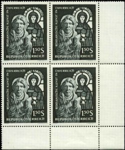 Austria Scott #725 Margin Corner Block of 4 Mint Never Hinged