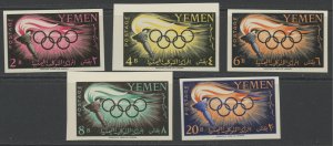 Yemen 98-102 imperforate olympic sport * mint HR cv $75 (2210 297)