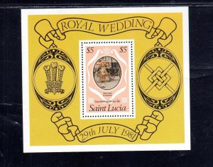 ST. LUCIA #546 1981 ROYAL WEDDING MINT VF NH O.G S/S aa