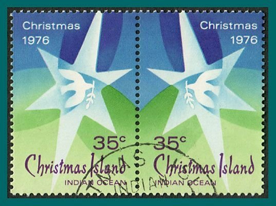 Christmas Island 1976 Christmas, 35c pair used #67-68,SG65-SG66