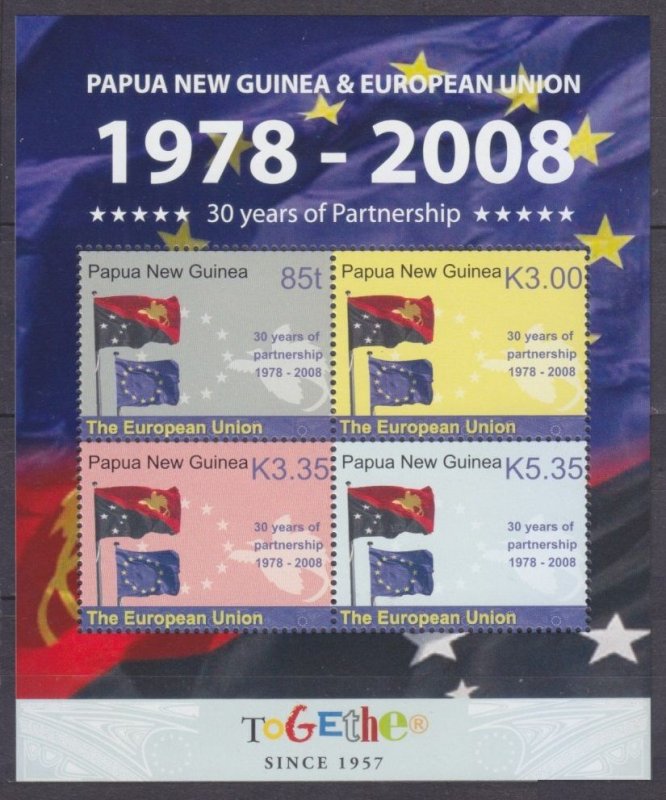 2008 Papua New Guinea 1313-1316/B59 30 years of partnership with European Union