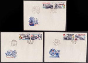 CZECHOSLOVAKIA - 1989  MARITIME SHIPPING / SHIPS - SET OF 3 FDC