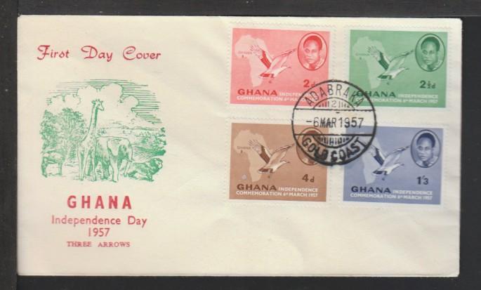 Ghana 1-4 Independence 1957 U/A FDC