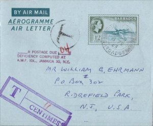 Barbados 12c QEII Flying Fish Air Letter 1963 Christ Church, Barbados Airmail...