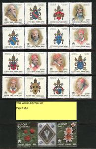 VATICAN MNH** 1999 Year set Scott 1095-1136 See all four ...