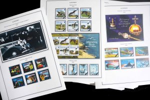 COLOR PRINTED GB ALDERNEY 1983-2020 STAMP ALBUM PAGES (89 illustrated pages)