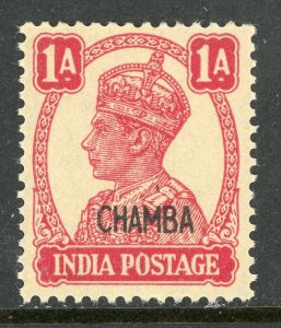 India 1943 KGV Chamba Convention States 1a Scott # 92 MNH V50
