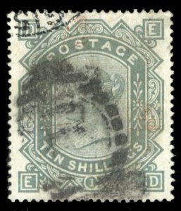 British Commonwealth - Great Britain #91a Cat$4,500, 1882 10sh slate, white p...