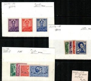 Switzerland Scott B77-9, B81-4, B85-8 Mint NH [TK89]