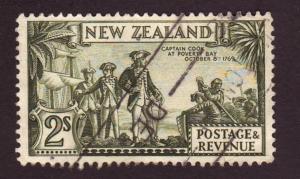New Zealand 1936 Sc#197, SG#589 2 Shill Green Explorer Cook USED.
