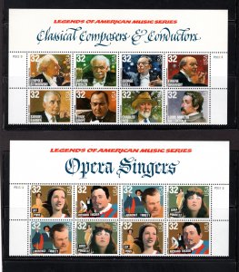 US 3157a, 3165a, VF,  MNH, Composers, Conductors & Opera, CV $20.00 .... 6785976