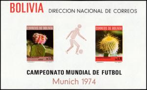 ✔️ BOLIVIA 1973 - SPORTS SOCCER 1974 MUNICH - MI. BLOCK 36 ** MNH OG [301BO01]