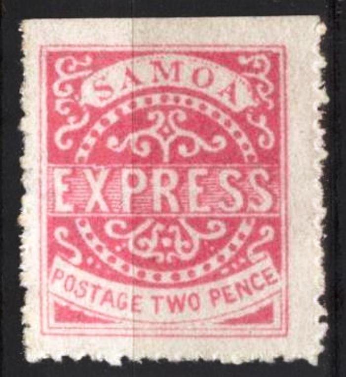 Samoa 1877 / 1891 W.E. Agar PrivatPost Express 2 p. Mi. I MH ( Unconfirmed )