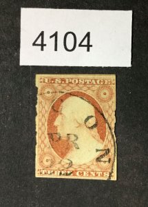 MOMEN: US STAMPS #11 APRIL 22 USED  LOT #4104