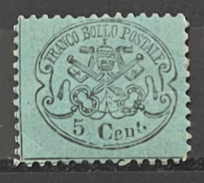 Italy, Roman states SC 21 1868 Used (No period after the 5)