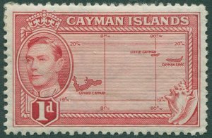 Cayman Islands 1938 SG117 1d red Map MLH
