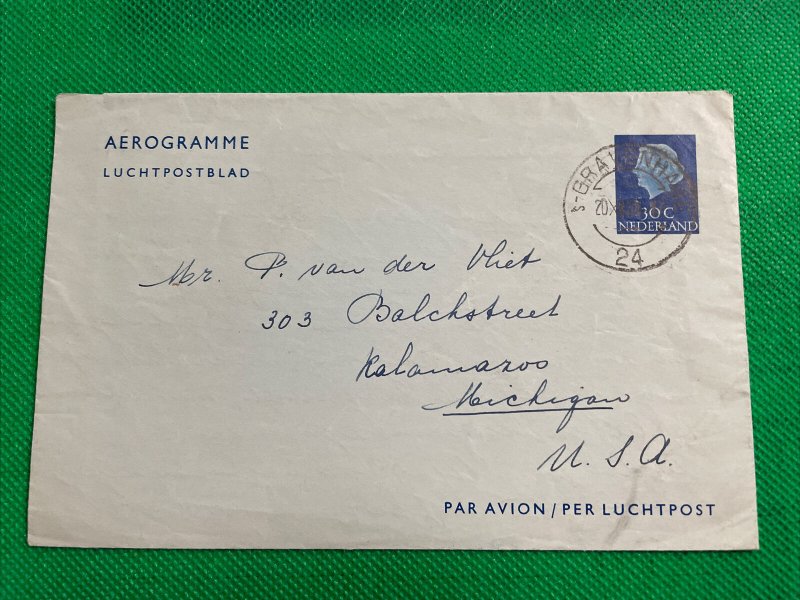 Netherlands Aerogramme To USA, Near Older Item, 1948 