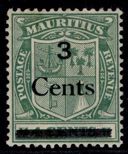 MAURITIUS GV SG242, 3c on 4c green, M MINT. Cat £10.