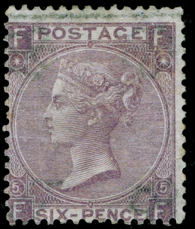 SG97, 6d lilac plate 5, M MINT. Cat £1100. FF