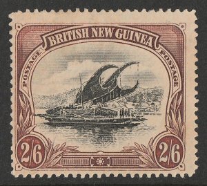 PAPUA 1901 BNG Lakatoi 2/6, vert wmk THICK PAPER, line perf. Very rare. 