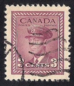 Canada #252 3 cent King George 6, used EGRADED XF-SUP 95 XXF