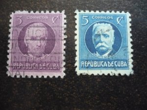 Stamps - Cuba - Scott# 304-307B - Used Set of 7 Stamps