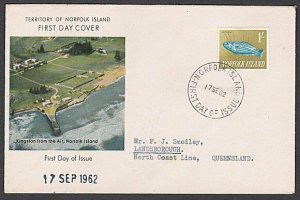 NORFOLK IS 1962 1/- Fish commem FDC.........................................M778